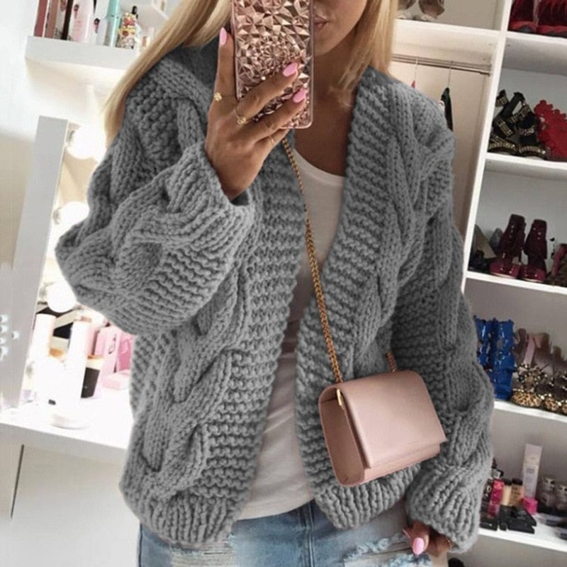 Amber | Oversized Chunky Knit Cardigan