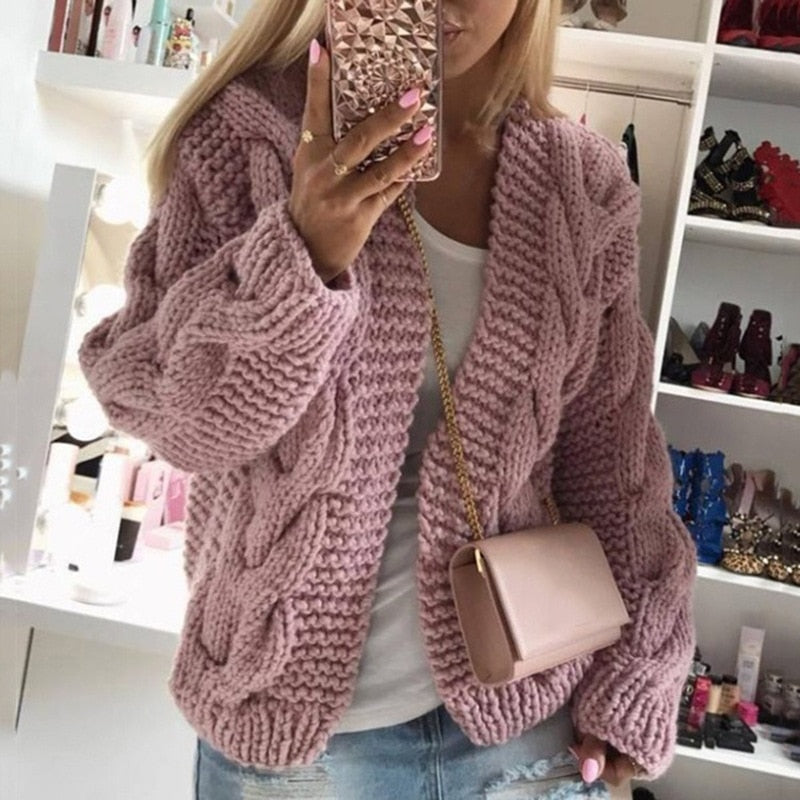 Amber | Oversized Chunky Knit Cardigan