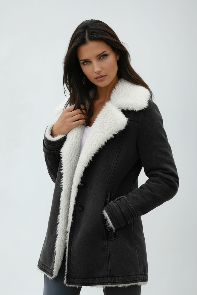 Biva | Suede Wool Winter Coat