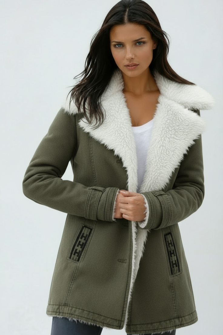 Biva | Suede Wool Winter Coat