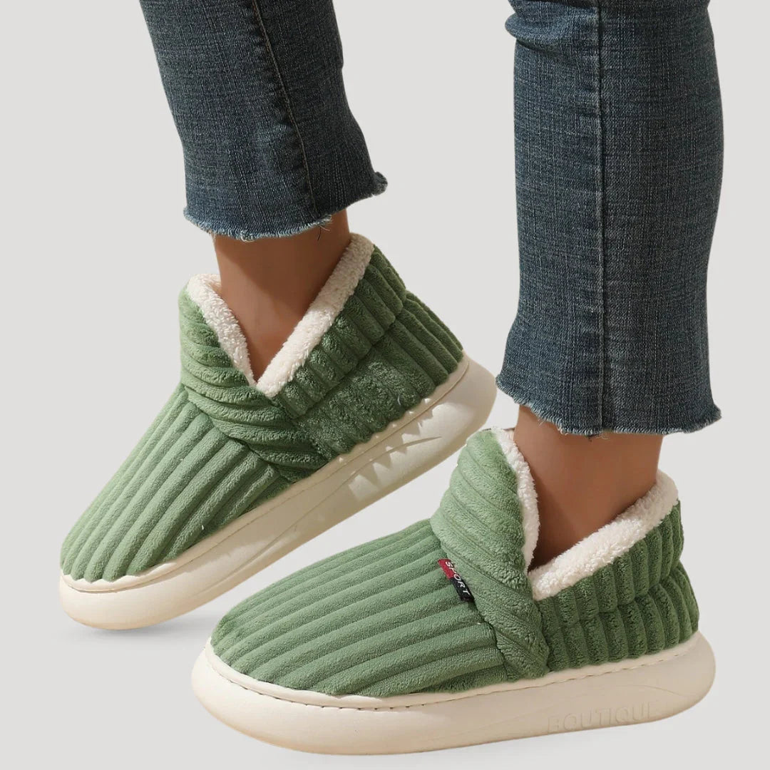 Zara | Ribbed Fleece Slipper Boots